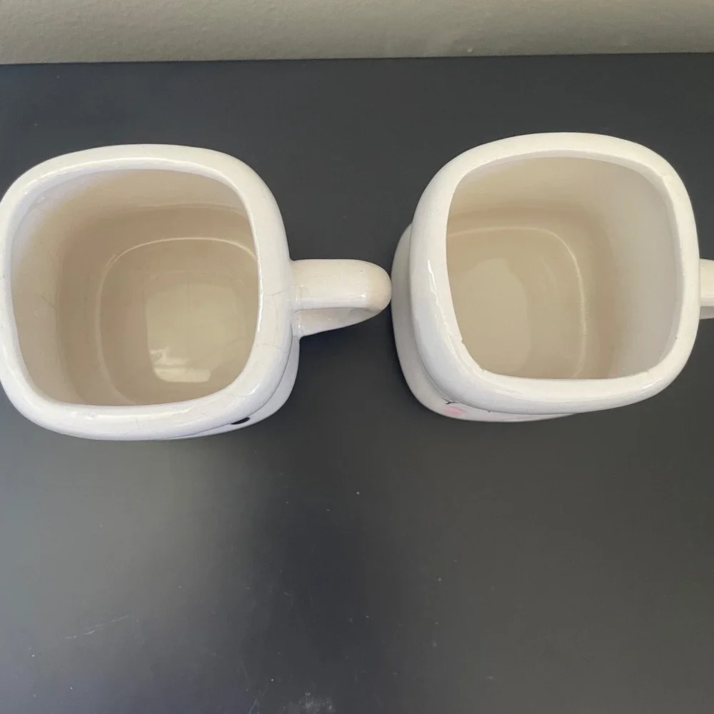 Set of 4 Marshmallow Mini Mugs Kawaii Cute Faces Hot Chocolate Kids Children Fun